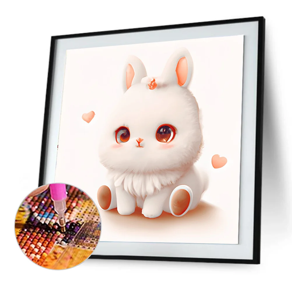 Full Round Diamond Painting 30*30cm - Big Head Animal Rabbit
