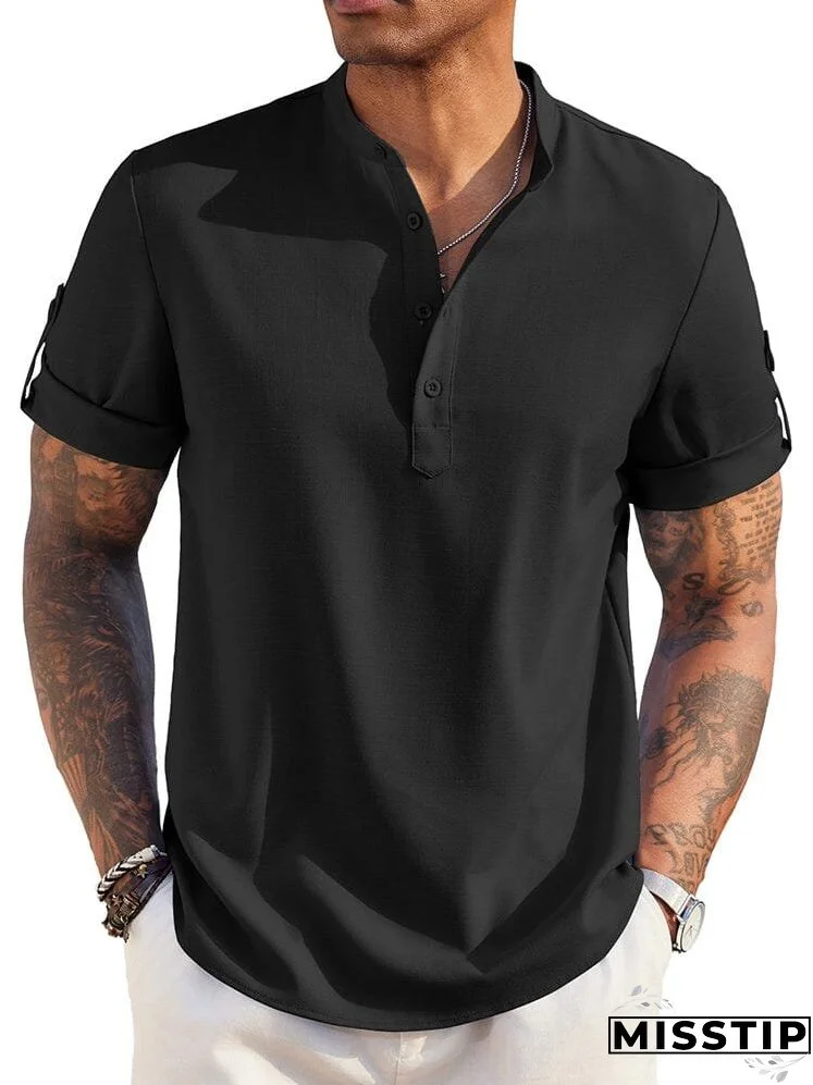 Summer Essential Leinen-Henley-Hemd (nur USA)