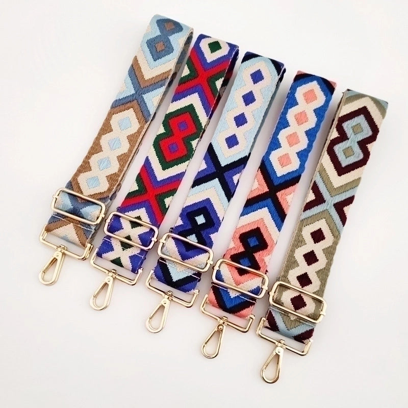 All Seasons Polyester Cotton Color Block Bag Strap