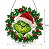 DIY Diamond Painting Christmas Acrylic Hanging Ornament, Double-Sided Printed Tabletop Decoration,Pearl & Special Shaped Drill Art Home Decor(Grinch)