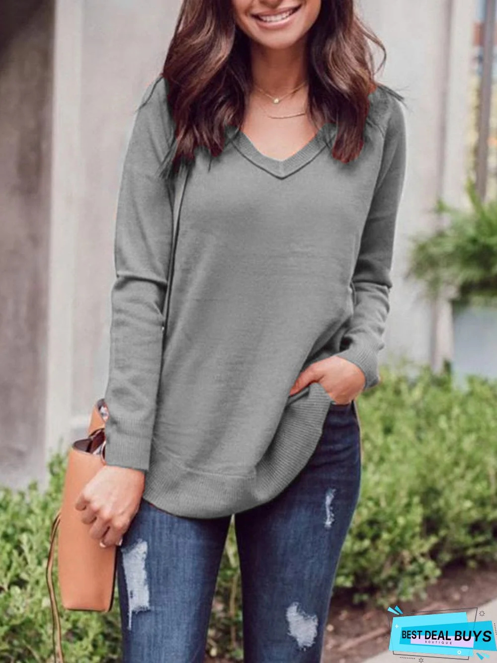 Casual Plus Size Tops Tunic Basic Sweater