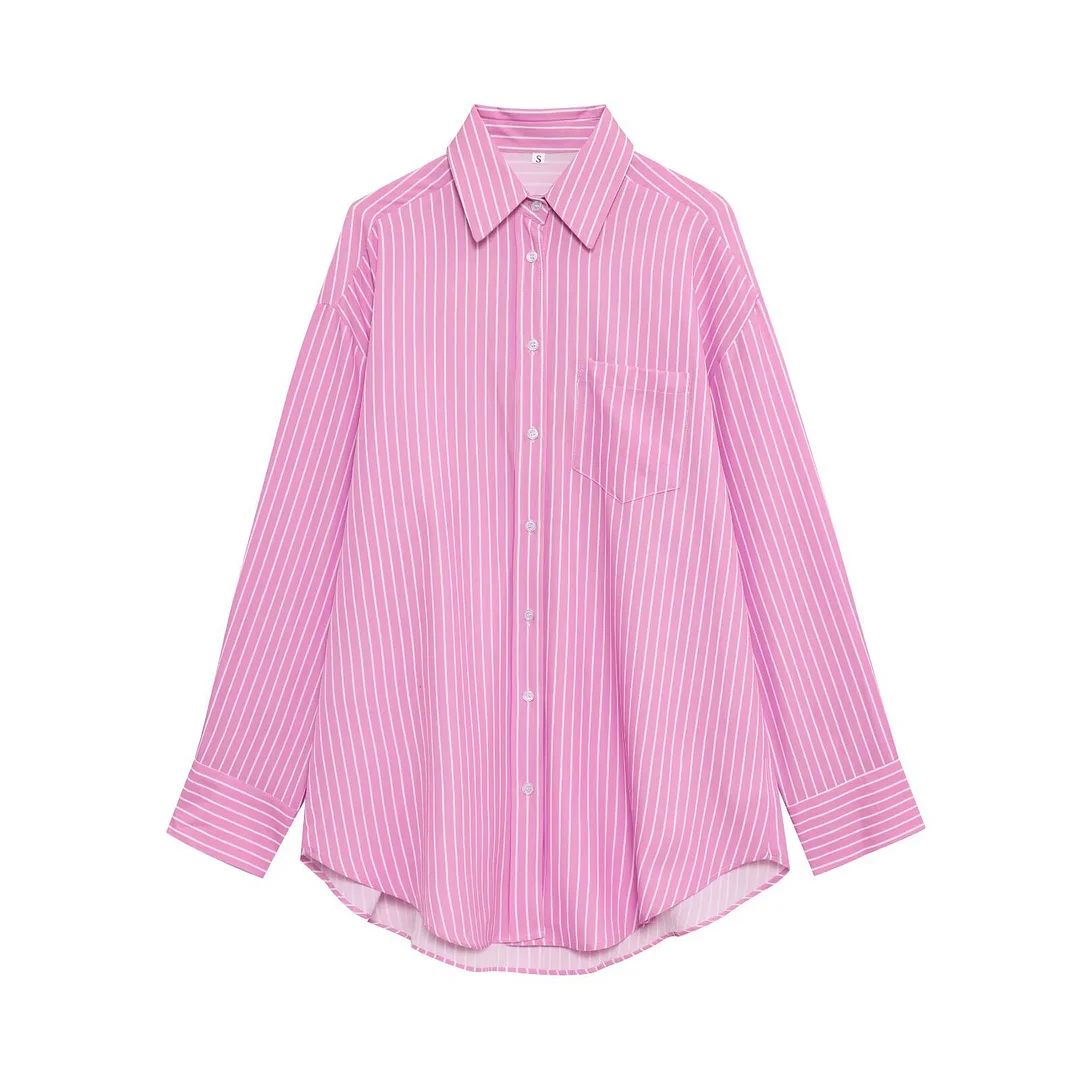 Nigikala Nigikala Spring New Striped Loose Shirt Simple With Long Sleeve Shirt Women 3217253