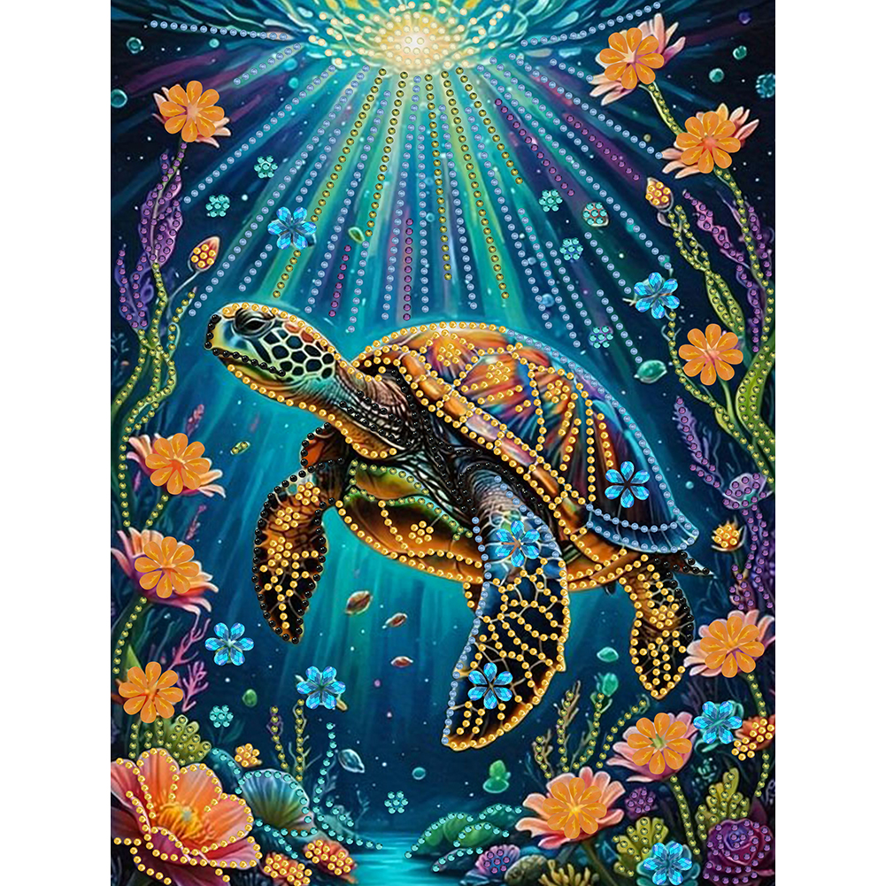 Marine Animals Seahorses 30*40cm(canvas) special shaped drill diamond painting