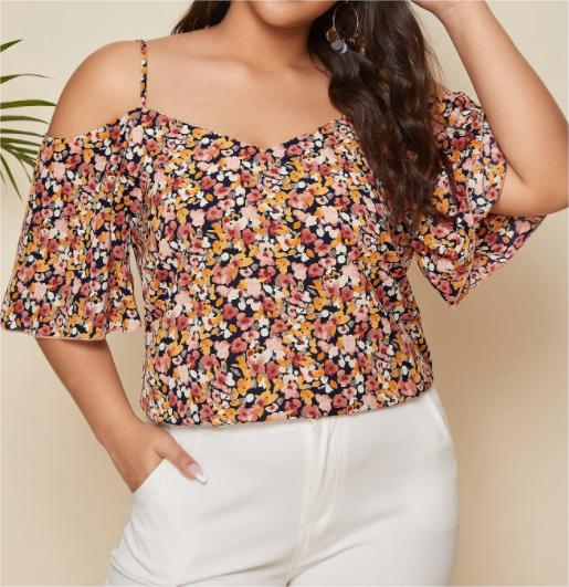 Summer Off Shoulder Shirt Plus Size Shirt