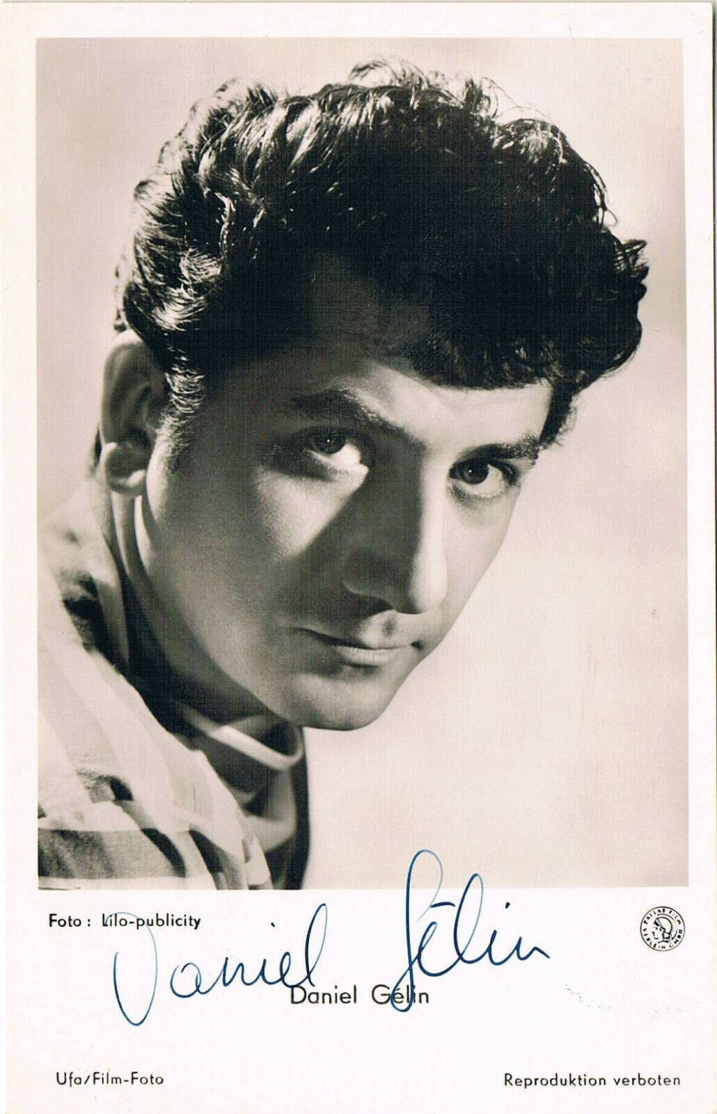 Daniel Gélin 1921-2002 genuine autograph signed postcard Photo Poster painting 3.5x5.5