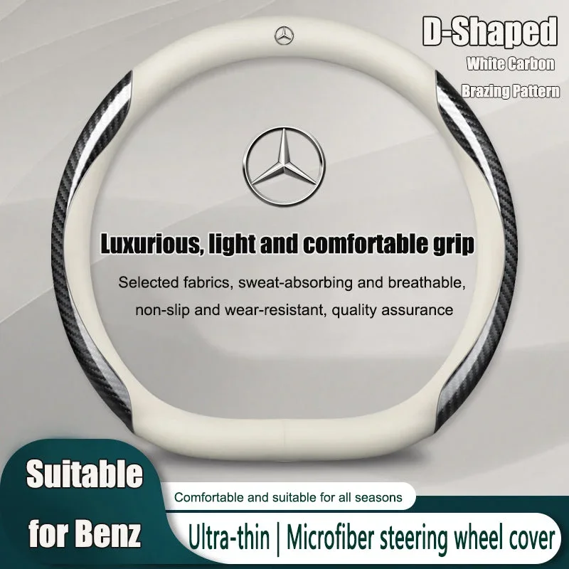 Car leather steering wheel cover