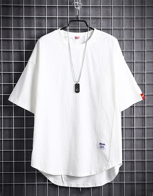 Irregular Solid Color Short-sleeved T-shirt / TECHWEAR CLUB / Techwear