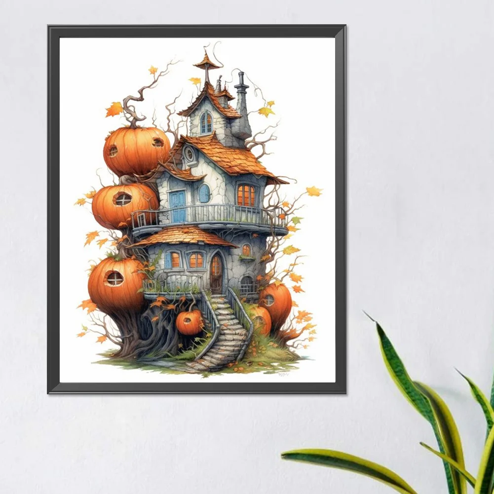 Diamond Painting - Full Round Drill - Pumpkin House(Canvas|40*50cm)
