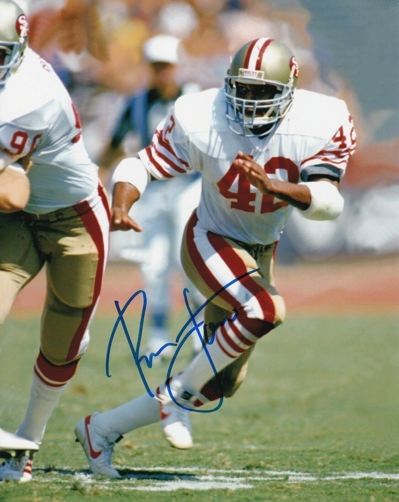 Ronnie Lott Autographed Signed 8x10 Photo Poster painting ( HOF 49ers ) REPRINT