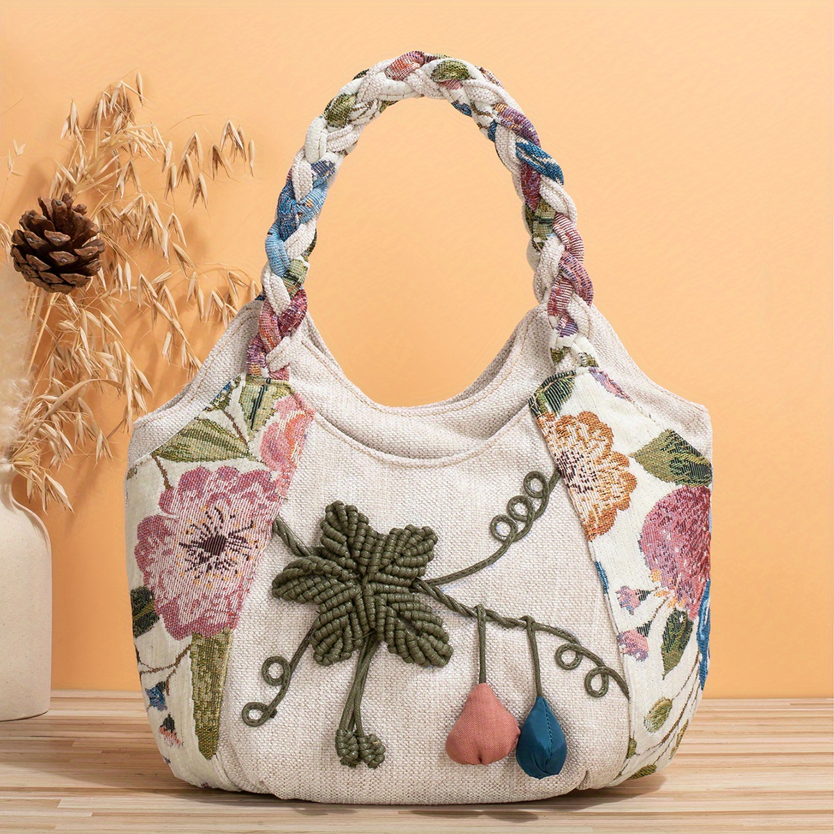 Bohemian Style Handmade Flowers Handbags