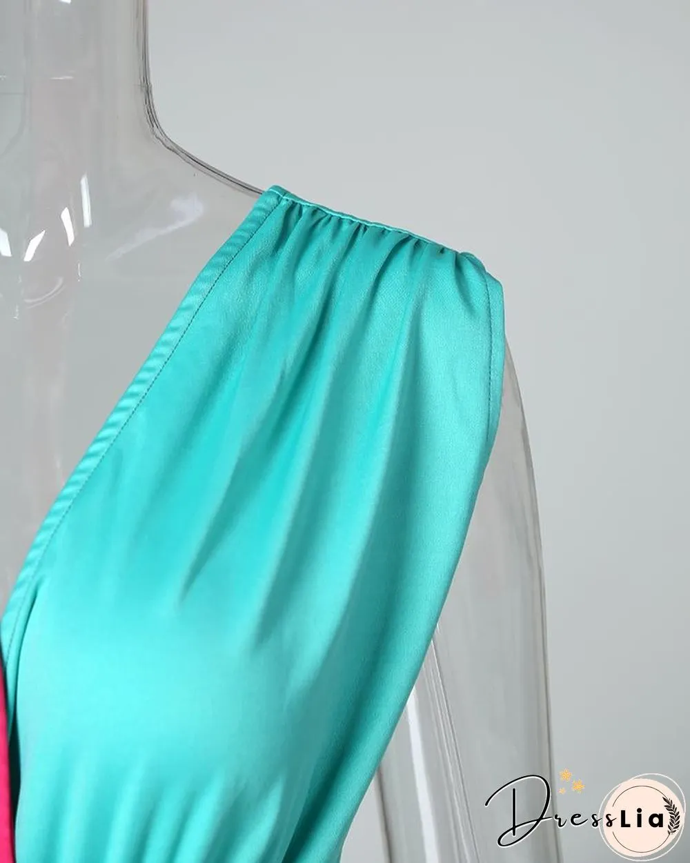 Sleeveless Colorblock Insert Peplum Dress