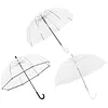 52 Inch Large Clear Bubble Umbrella Bulk with Classic Hook Handle Decorative Clear Wedding Dome Umbrella with Thank You Tags and Rope Guest Souvenirs for Wedding Party Bridal Favors