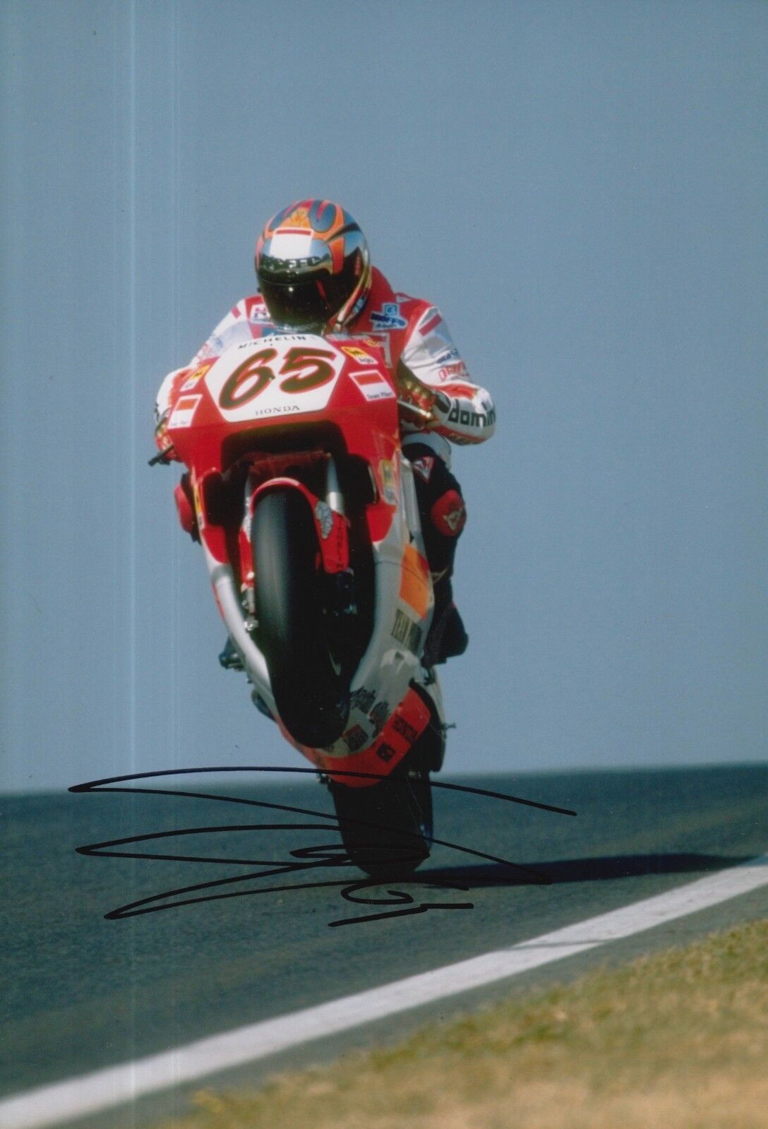 Loris Capirossi Hand Signed Marlboro Honda 12x8 Photo Poster painting MOTOGP 3.