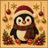Framed Christmas Penguin - Pearls Painting Kit DIY Diamond Painting Pearl Dot Crafts 20x20CM