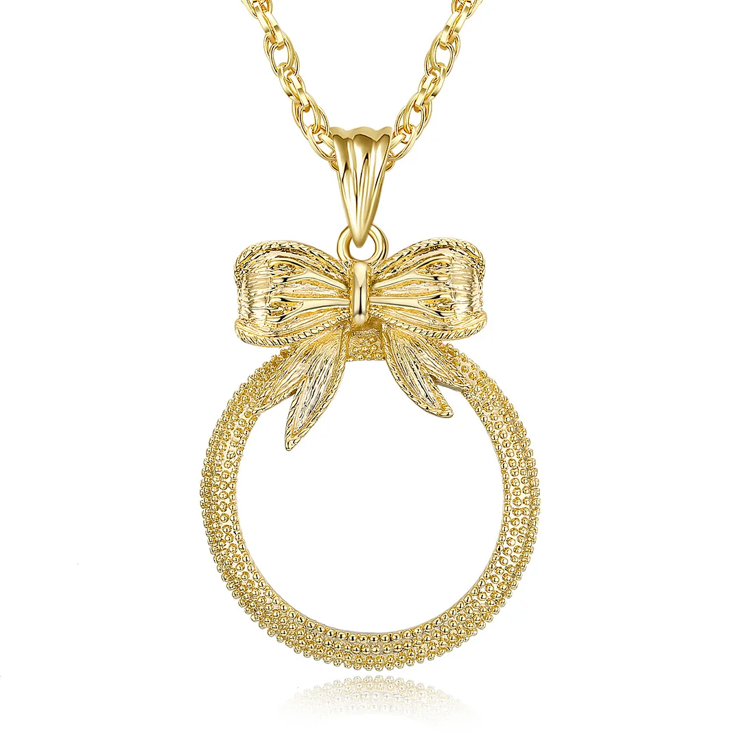 Letclo™ Bow Tie Magnify Glass Necklace letclo Letclo