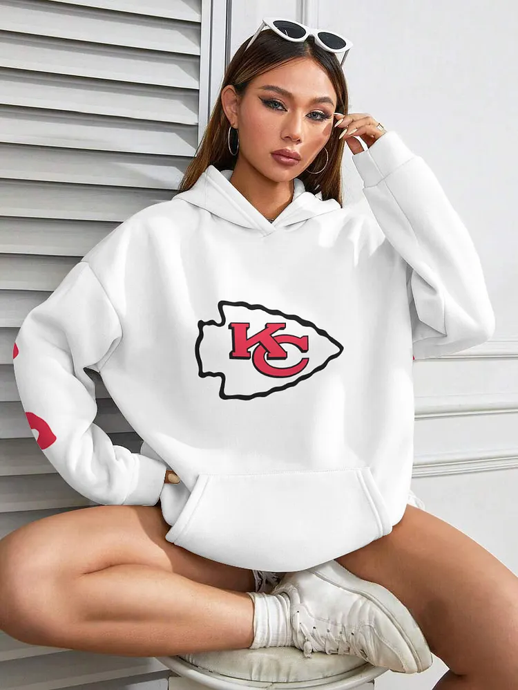 Kansas City Chiefs  Printed Hooded Pocket Pullover Hoodie