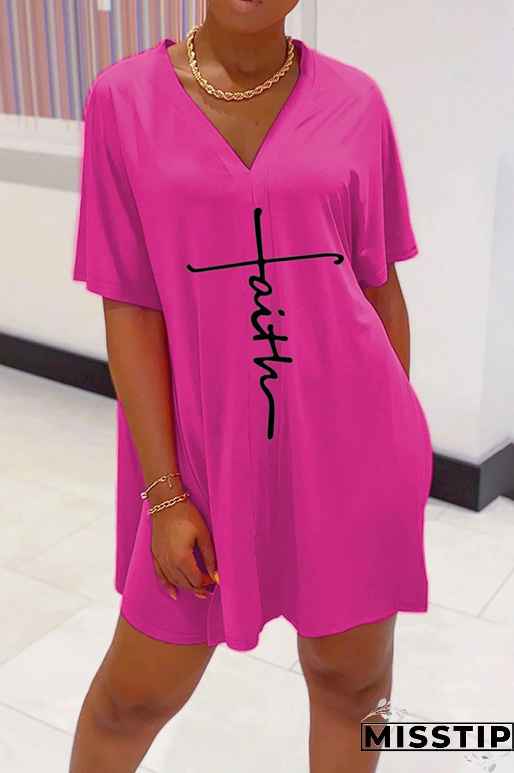 Burgundy Casual Print Patchwork V Neck Short Sleeve Two Pieces