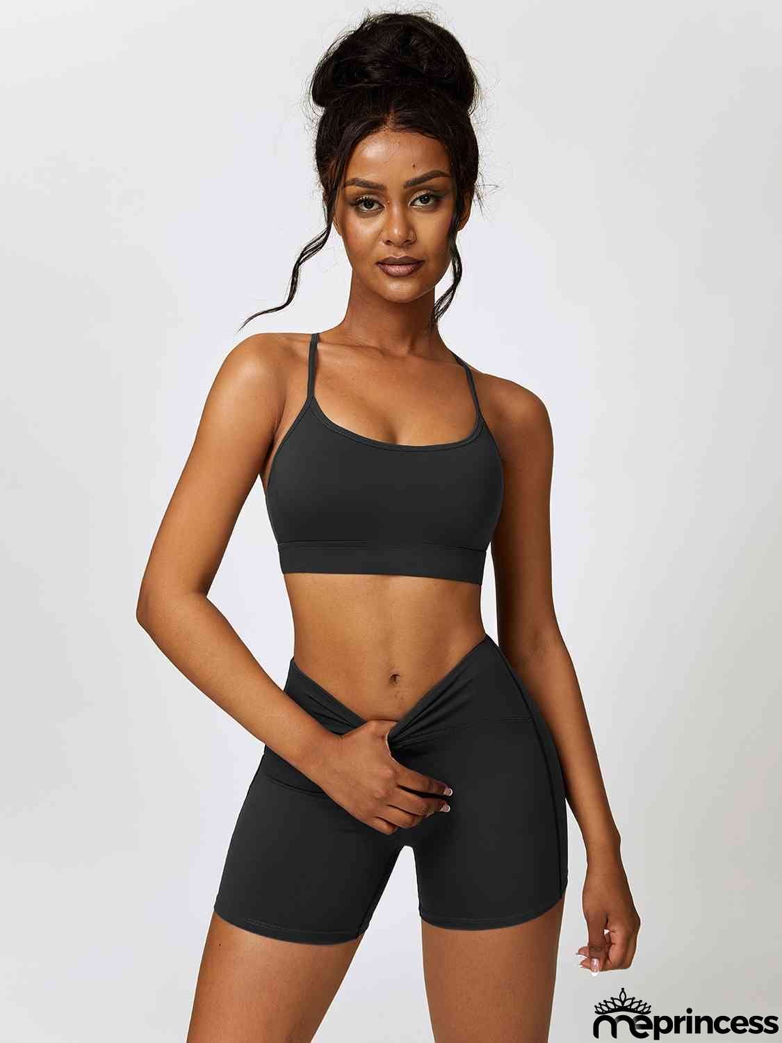 Sport Bra and Wide Waistband Shorts Set