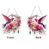 Diamond Painting Acrylic Hummingbird Flowers Window Hanging Pendant for Home Decor