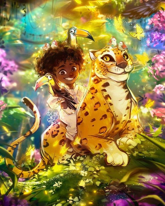 Girl and tiger 40*50CM(Canvas) Full Round Drill Diamond Painting gbfke