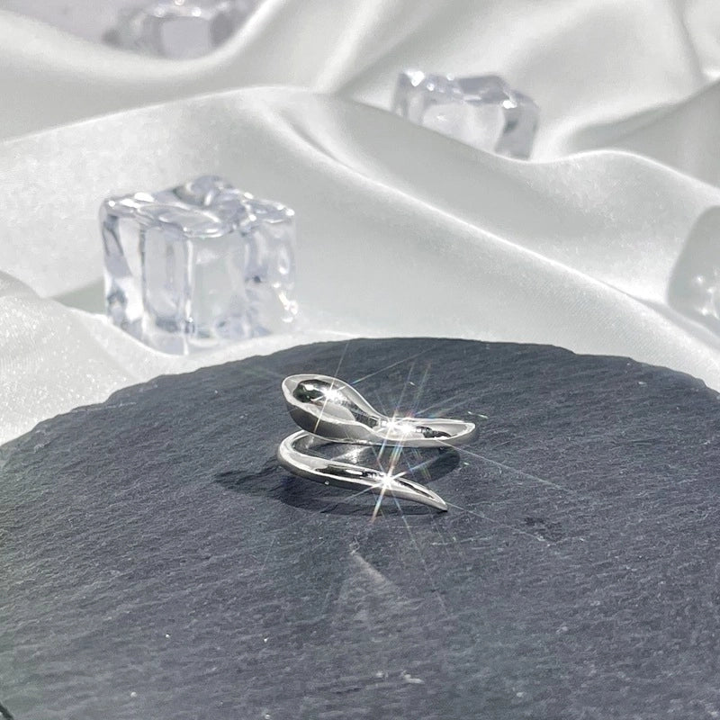 Hip-Hop Cool Style Snake Copper Plating Inlay Rhinestones Open Rings