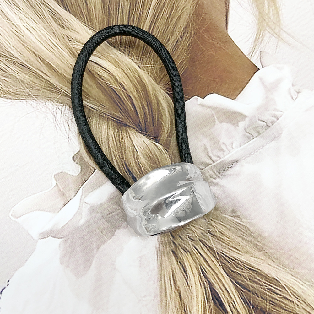 Simple All-match Small Rubber Band Metal Geometric Ponytail Hair Rope Hair Accessories