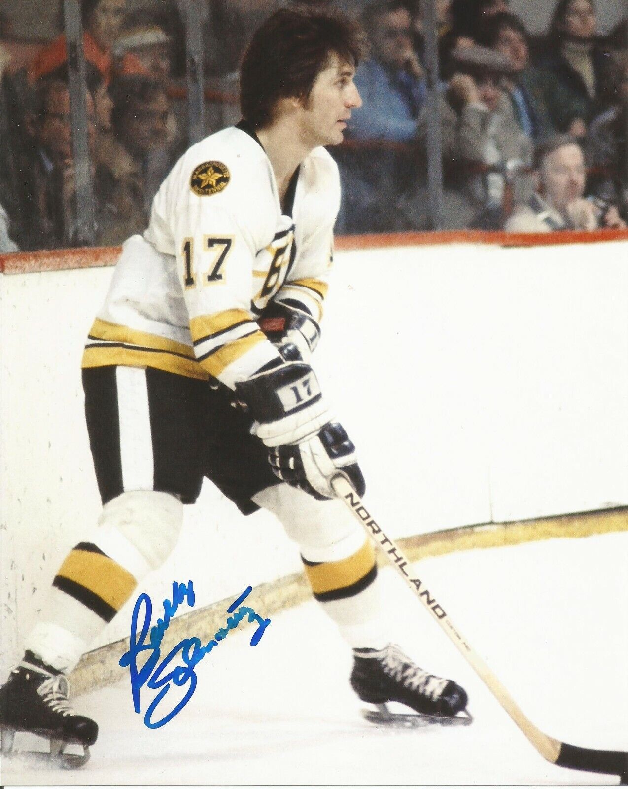 BOBBY SCHMAUTZ SIGNED BOSTON BRUINS 8x10 Photo Poster painting #2 with COA