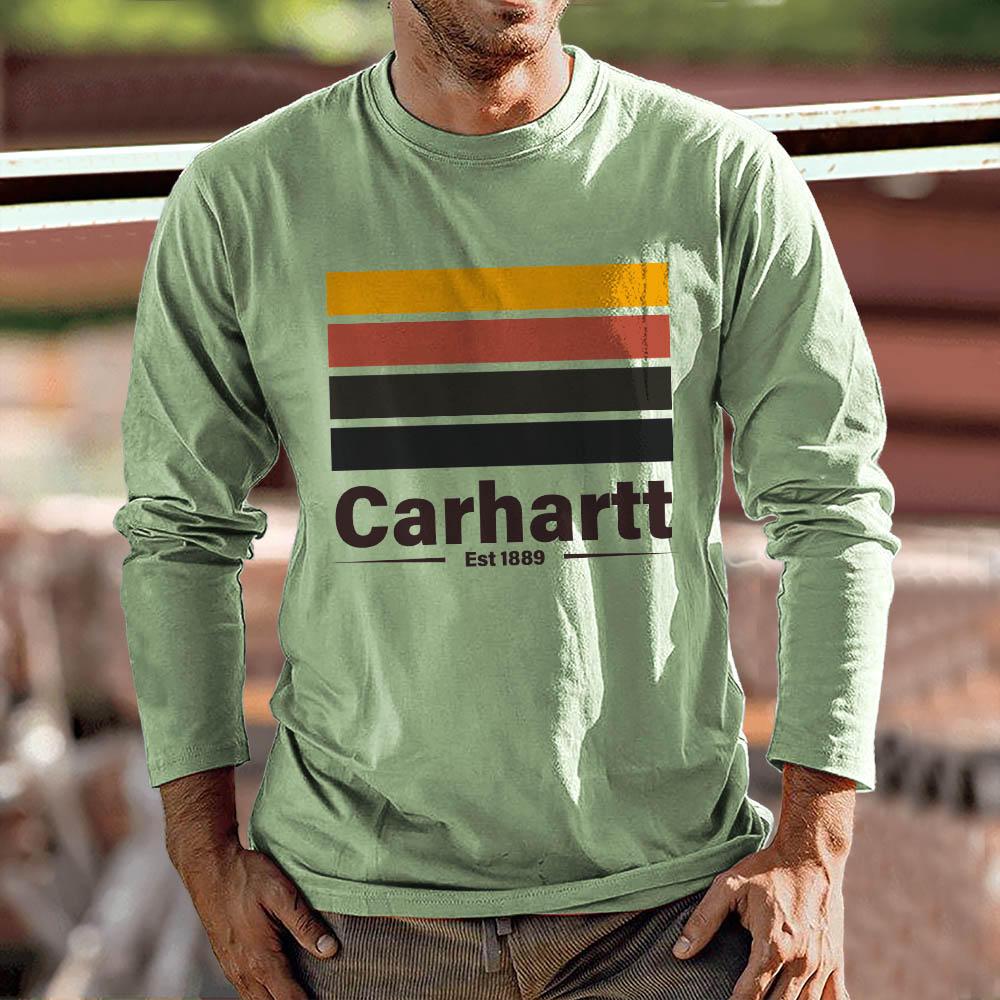 Men's Carhartt Vintage Outdoor Print Long Sleeve Casual T-shirt