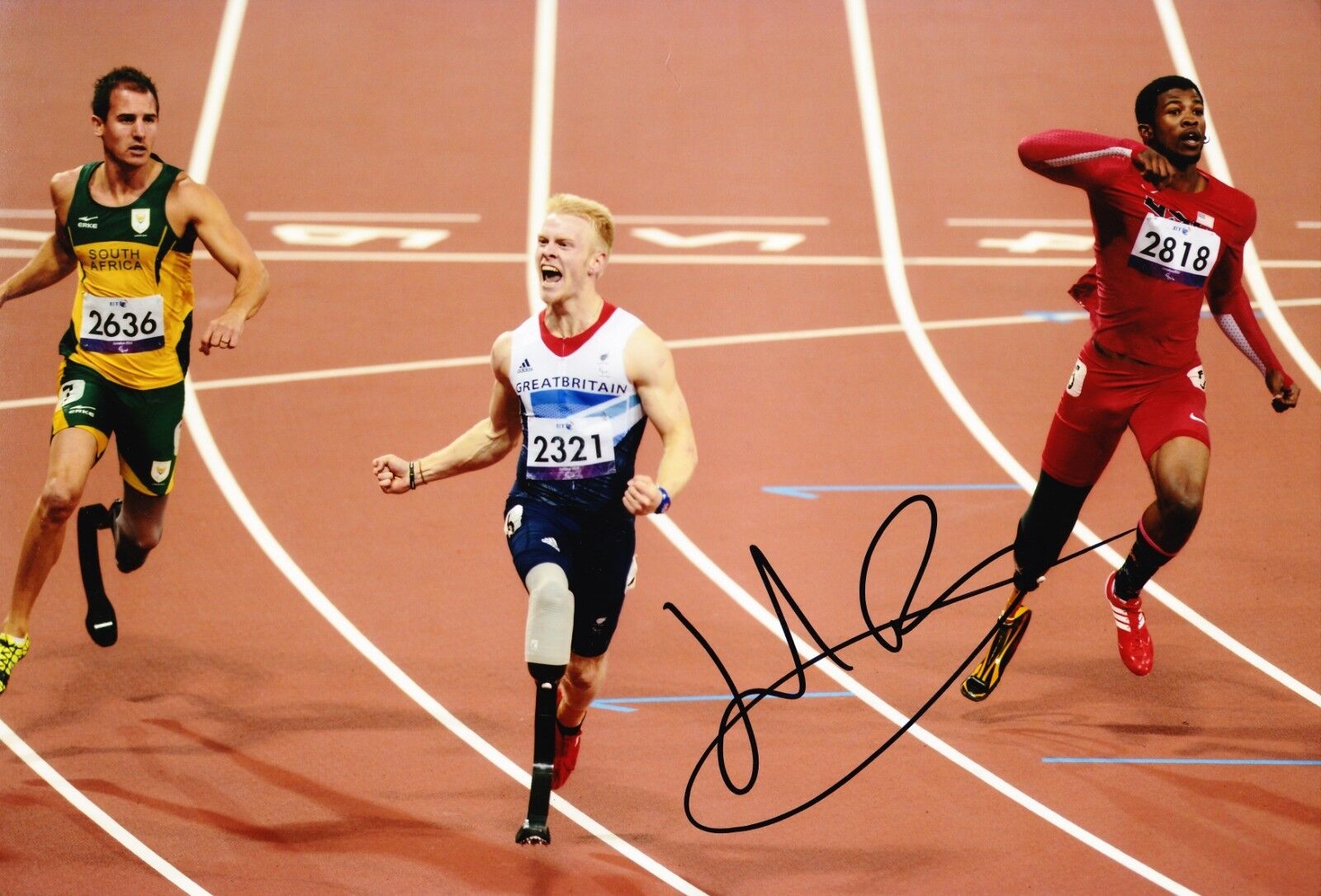 JONNIE PEACOCK SIGNED 12X8 Photo Poster painting PARALYMPIC LEGEND LONDON 2012 AFTAL COA (C)