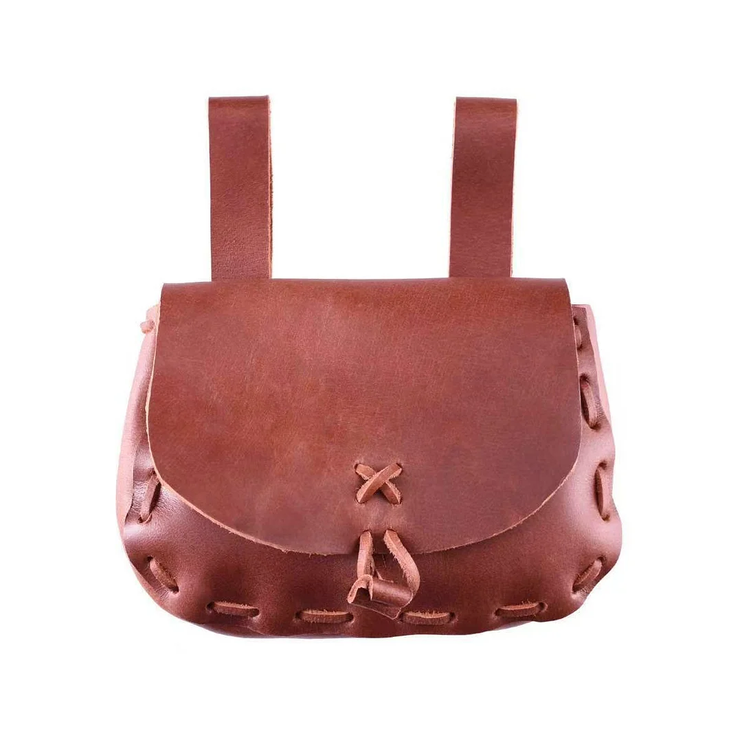 Medieval Viking Style Leather Waist Bag Vintage Leather Purse Belt
