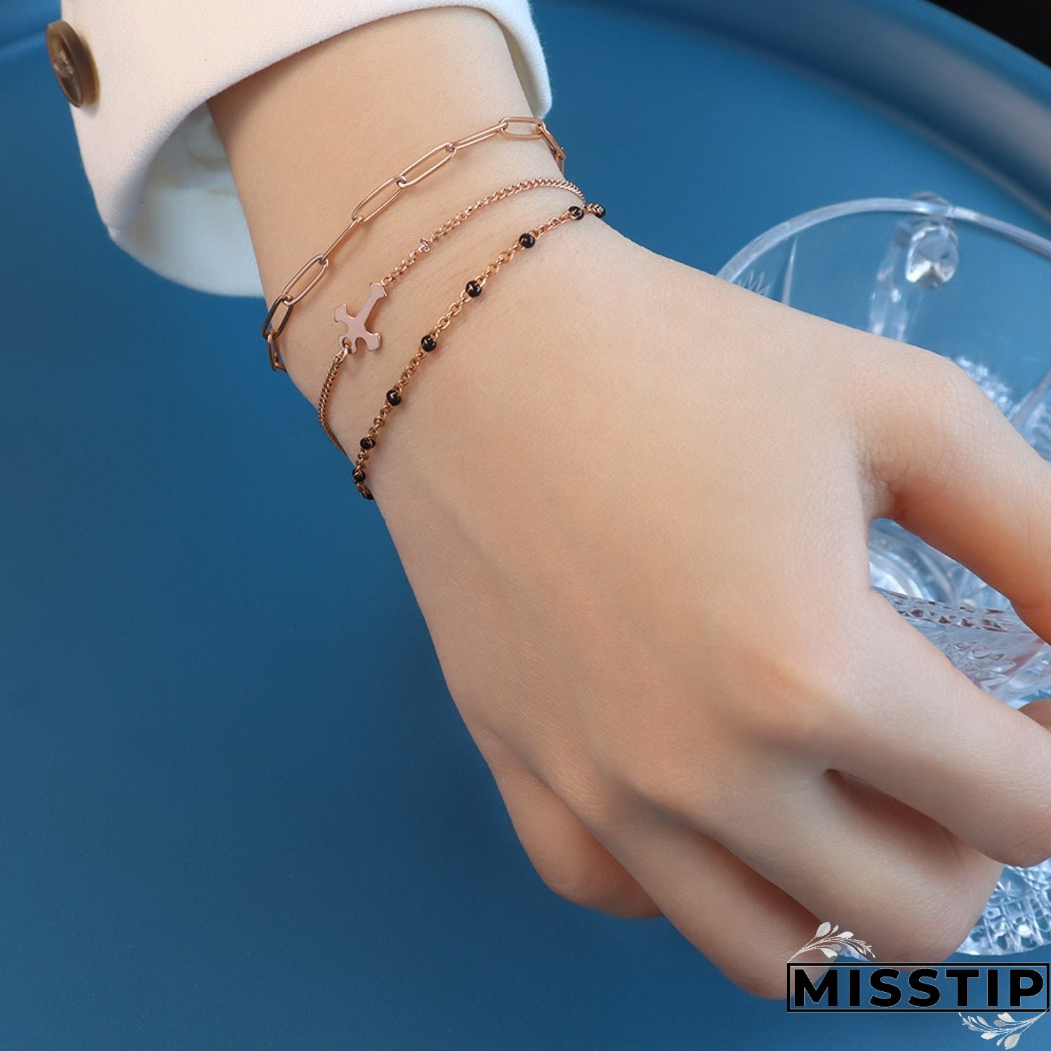 Titanium Steel Three-Layered Bracelet