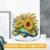 (US Local)Flower Double Sided Effect Table Top Diamond Painting Desktop Ornaments Kit (Sunflower B)