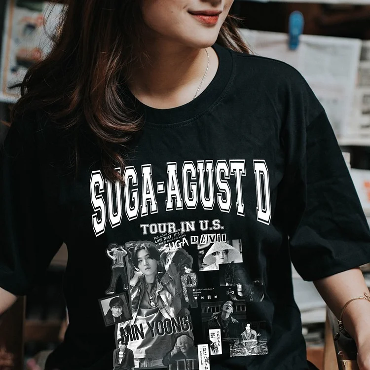 BTS SUGA Agust D 2023 World Tour in U.S. Street Style T-shirt