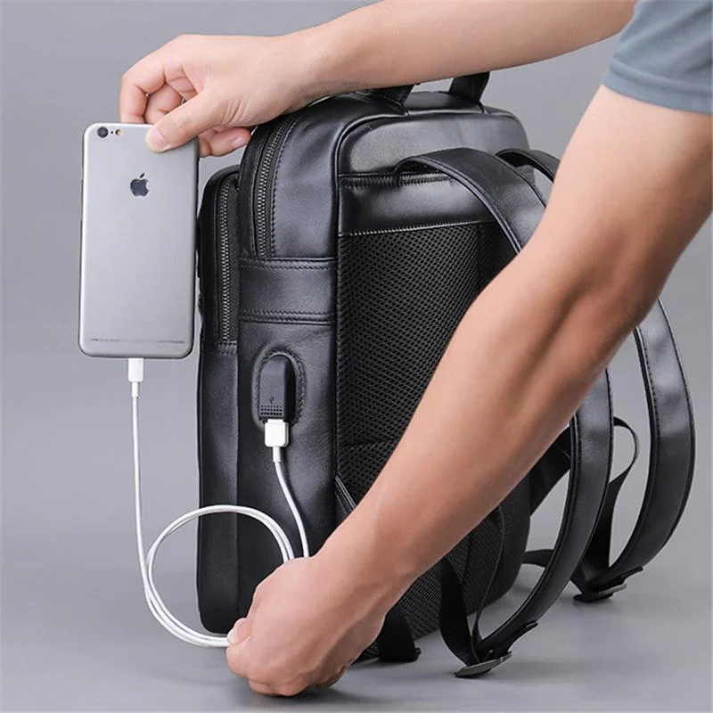 Mens Large Capacity Travelling School Backpacks With USB Charging Port