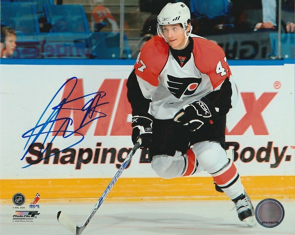 LUCA SBISA SIGNED PHILADELPHIA FLYERS 8x10 Photo Poster painting #2 Autograph