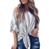 Women's Summer New Sexy One-shoulder Printed Top