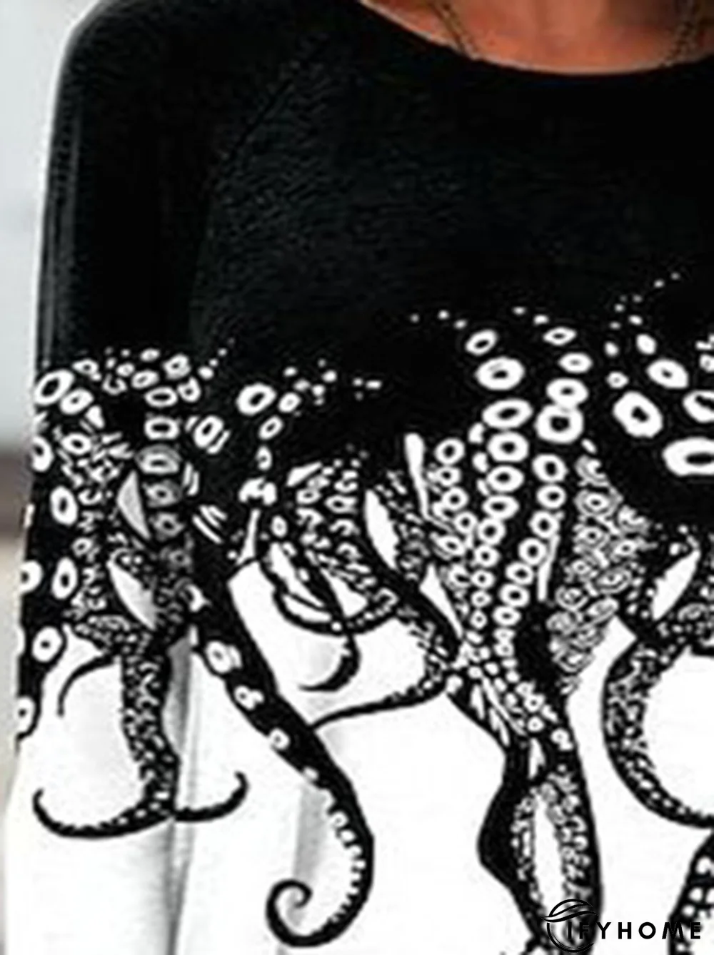 Plus Size Color Block Crew Neck Loose Casual Top | IFYHOME