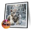 Diamond Painting-DIY Full Round Drill Snow White Tiger(40*40 CM)