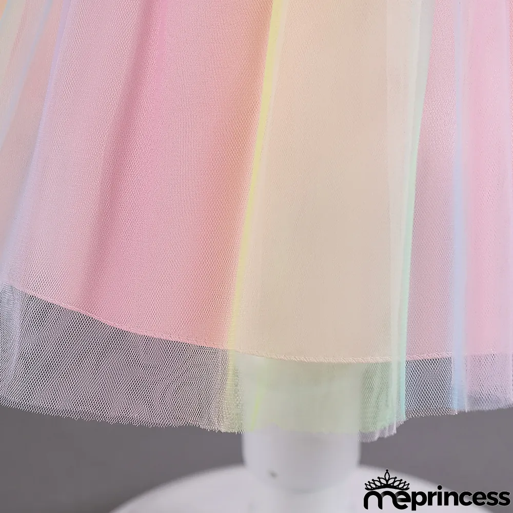 Infant and Toddler Dresses Floral Dress Multi-Color Mesh Pouf Princess Dress