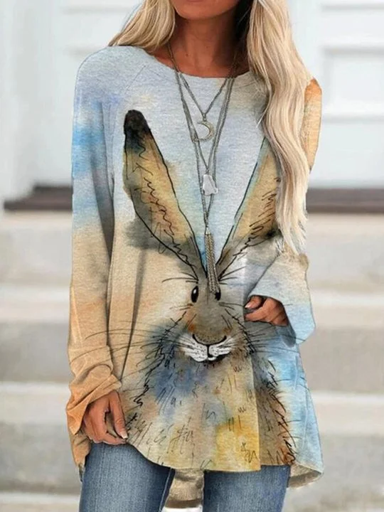Easter Bunny Print Sweatshirt