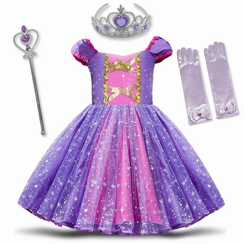 12M-5Y Baby Girls Dress Cartoon Snow Costume Kids Cosplay Party Clothing Princess Toddler Girl Dresses Vestido