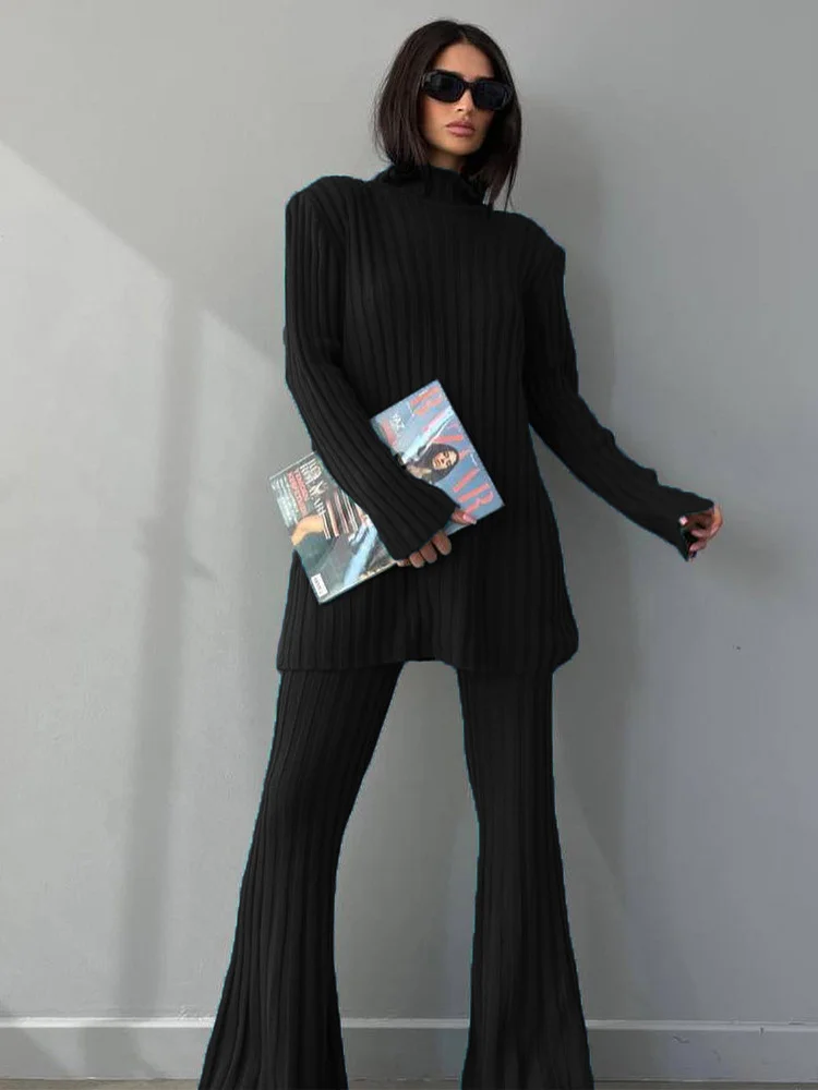 Uveng Uveng Pit Knitted Set Women's Autumn And Winter New Knitted Trousers Trousers Weaving Two Sets