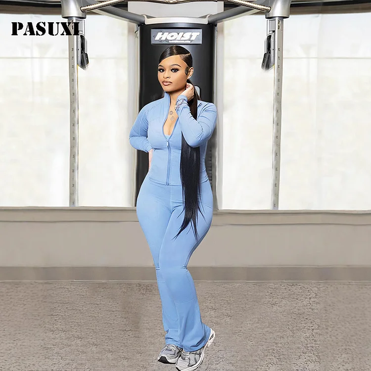 PASUXI Supplier of Stylish High Collar Cardigan & Jumpsuit Two-Piece Set for Women