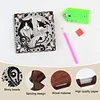 Wooden DIY Black White Cat Diamond Painting Kit Note Box with 160 Papers Gifts