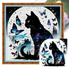 Black Cat Butterfly-11CT Stamped Cross Stitch 40*40cm