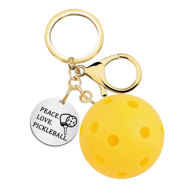 Minimalist Pickleball Stainless Steel Unisex Bag Pendant Keychain