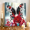 Framed Diamond Painting - Special Shaped - Butterfly and Rose (25x25cm)