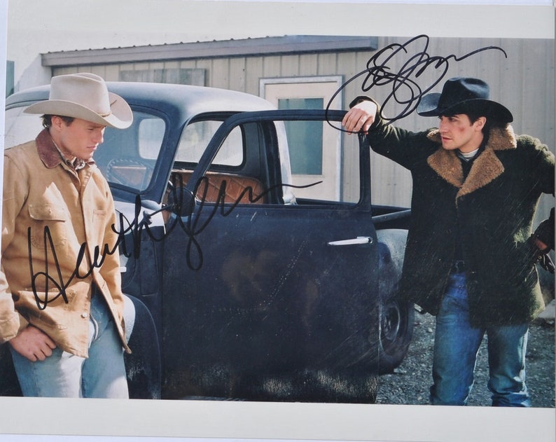 HEATH LEDGER & JAKE Gyllenhaal Signed Photo Poster painting X2 Brokeback Mountain wcoa