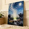DIY Pearl Painting Forest Light for Home Decor with Frame(30x40cm)