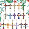 16pcs DIY Cross Diamond Painting Double-Sided Keychains